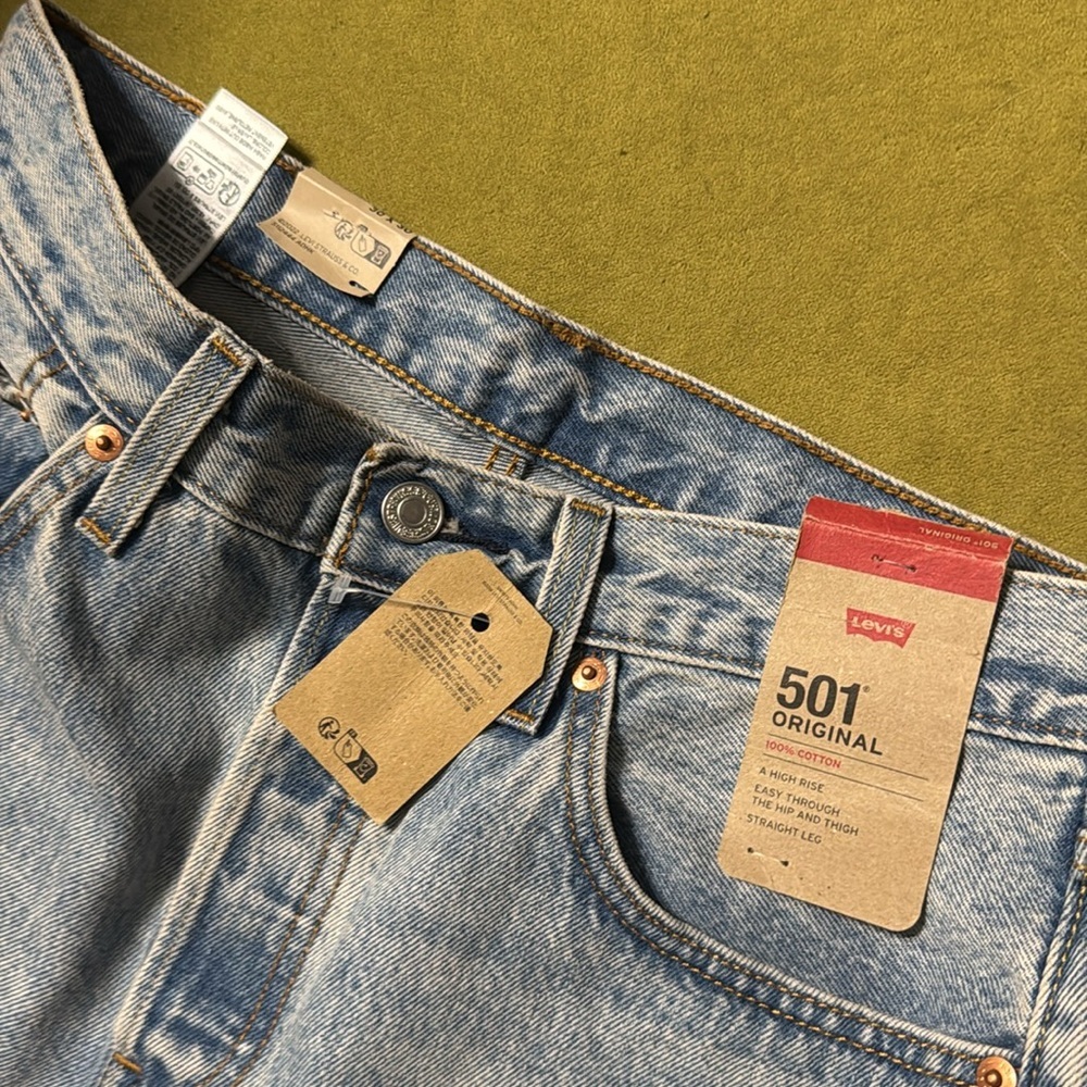 Levi’s 501 Original High Rise Straight Leg 30x30 in Plan To Stay NWT 1 - Picture 7 of 9
